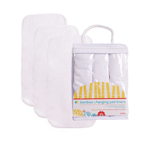 竹尿布更换衬垫 3 件装，低过敏、抗菌和防水