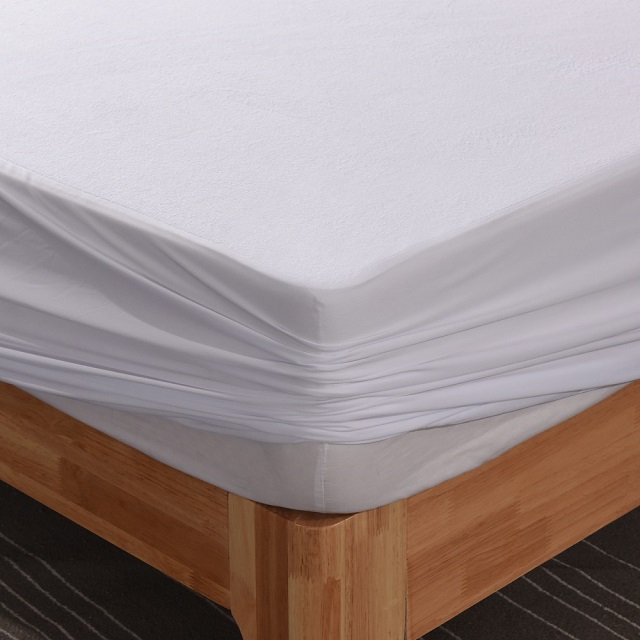 毛圈布防水床垫保护套 热销 80% 棉 20% 复合毛圈布面料层压 TPU 防水床垫保护套